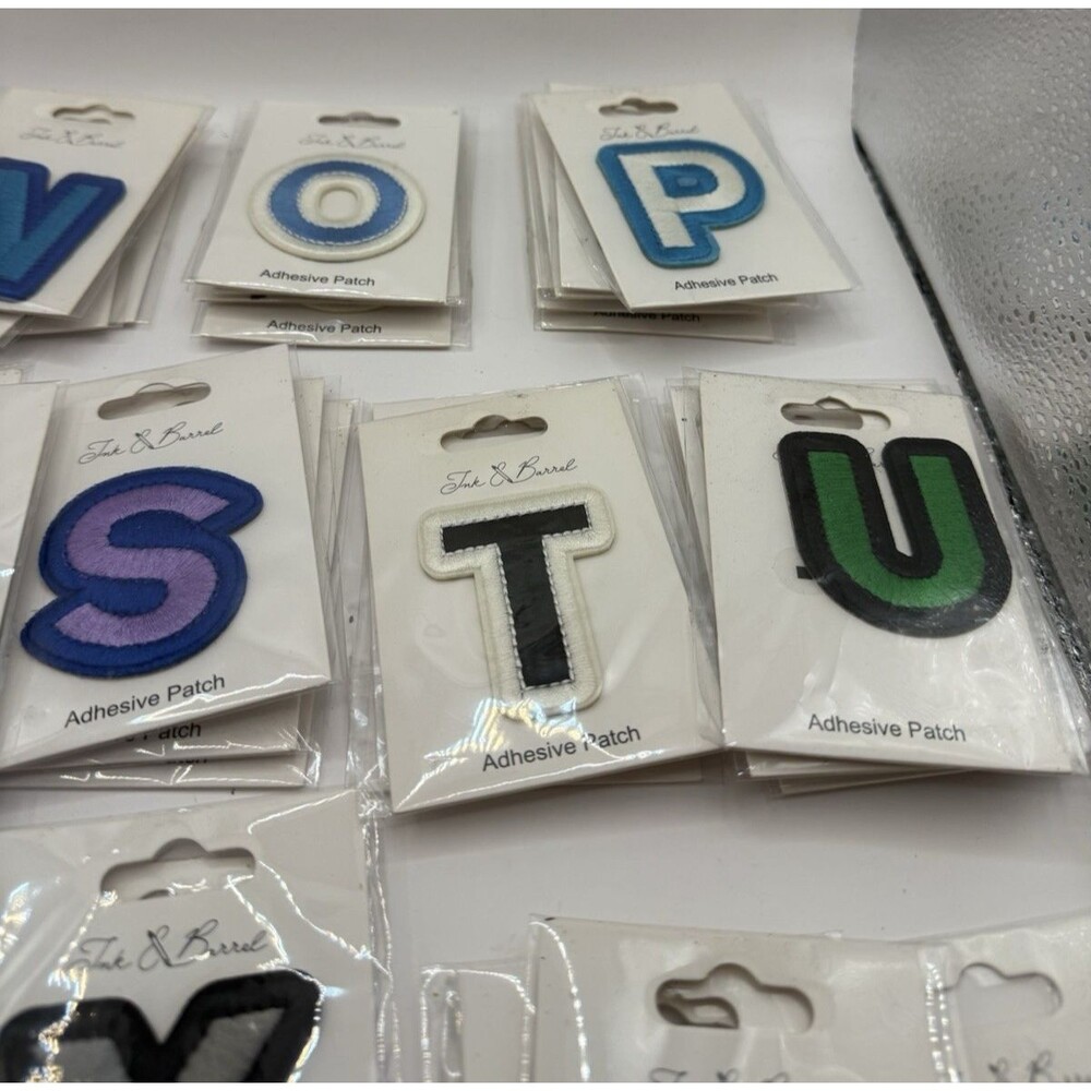 LOT OF 88 RANDOM ADHESIVE PATCHES NWT Ink And Barrel All letters except B - Picture 4 of 9
